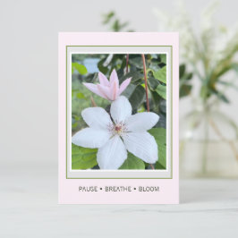 Pause Breathe Bloom フラワーガーデンポストカード カード