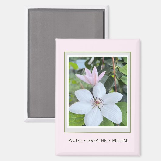 Pause Breathe Bloom フラワーガーデン マグネット (正面/裏面)