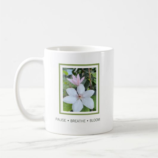 Pause Breathe Bloom フラワーデザイン コーヒーマグカップ (左)