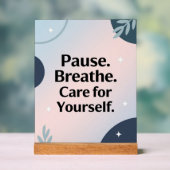 Pause. Breathe. Care for Yourself – ポスター (ニュートラル)