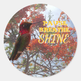 PAUSE. BREATHE. SHINE. Hummingbird  ラウンドシール