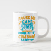 Pause My Game Challenge Sports Gaming ジャンボコーヒーマグカップ (右)