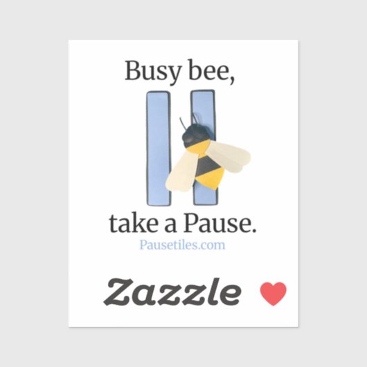 Pause Tiles "Busy Bee" アプリアイコン ステッカー シール (シート)