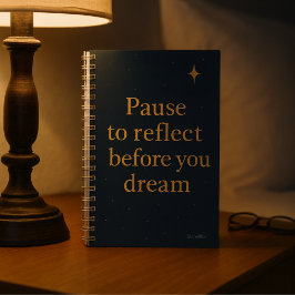 Pause to Reflect  – Midnight Blue Minimalist  ノートブック