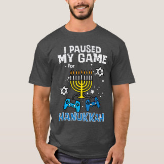 Paused My Game Hanukkah Gamer Chanukah Gaming Boys Tシャツ
