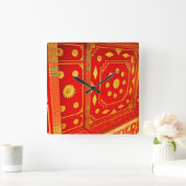 Pavillionのタイの天井 スクエア壁時計 (ホーム)