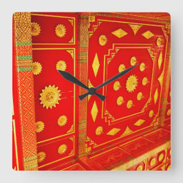 Pavillionのタイの天井 スクエア壁時計