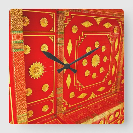 Pavillionのタイの天井 スクエア壁時計 (正面)