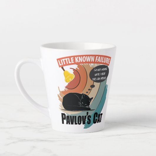 Pavlov's Cat - Funny Psychology カフェラテマグ (左)