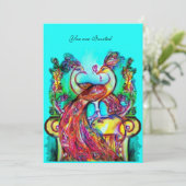 PAVOS ENAMORADOS Rojo Turquesa Verde Aqua Azul Bod 招待状 (スタンド正面)