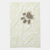 Pawおもしろい印刷オンアイボリーダマスクパターン キッチンタオル (縦)