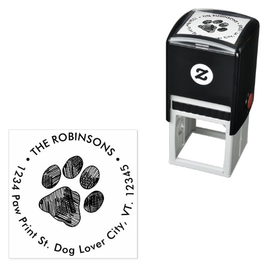 Pawは新しいアドレスの移動差出人住所ラウンドを印刷 セルフインキングスタンプ (インサイチュ)