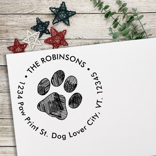 Pawは新しいアドレスの移動差出人住所ラウンドを印刷 セルフインキングスタンプ