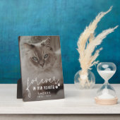 Pawは永遠に私たちのハート猫の写真にプリント フォトプラーク (側面)