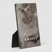 Pawは永遠に私たちのハート猫の写真にプリント フォトプラーク (側面)
