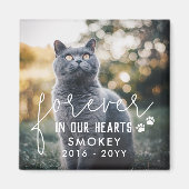 Pawは永遠に私たちのハート猫の写真にプリント マグネット (正面)