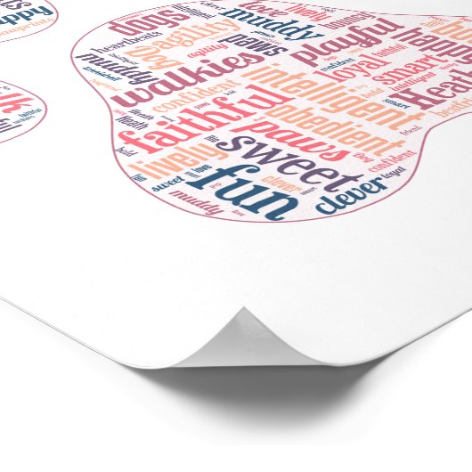 pawは犬のwordcloudを印刷する ポスター (角)