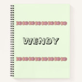 Pawは薄緑の名前を印パーソナライズされた刷 ノートブック (正面)
