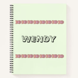 Pawは薄緑の名前を印パーソナライズされた刷 ノートブック