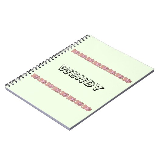 Pawは薄緑の名前を印パーソナライズされた刷 ノートブック (左側)