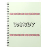 Pawは薄緑の名前を印パーソナライズされた刷 ノートブック (正面)