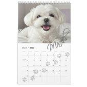 Pawは12ヶ月あなたの家族のペットの写真をプリント カレンダー (3月 2026)