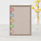 PawはKraft紙テクスチフェイクャを内側に空白の印刷 カード (黄色い花)