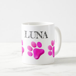 PawはPET NAMEピンクのカラフルおもしろいを印モダン刷 コーヒーマグカップ