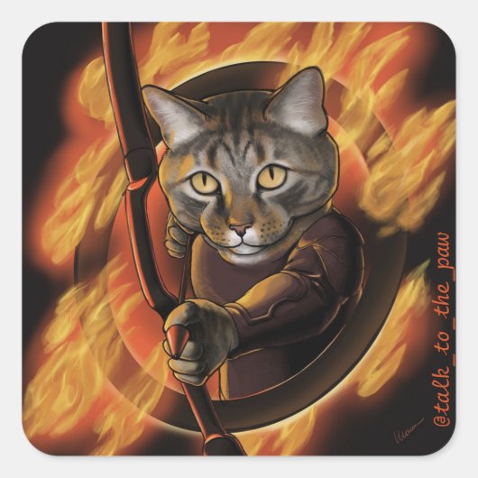 Pawアートステッカーカスタムに話す スクエアシール (正面)