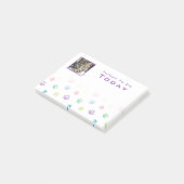 Pawカラフルプリント紫のフォトフレーム ポストイット (アングル)