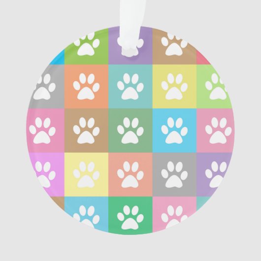 pawカラフル印刷パターン オーナメント (正面)