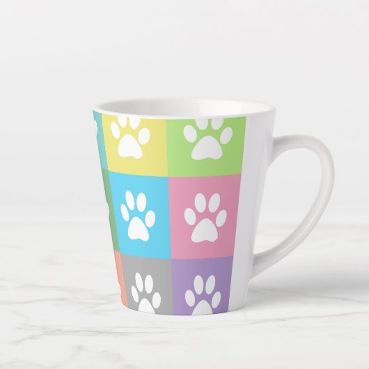 pawカラフル印刷パターン カフェラテマグ (右)