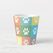 pawカラフル印刷パターン カフェラテマグ (正面)