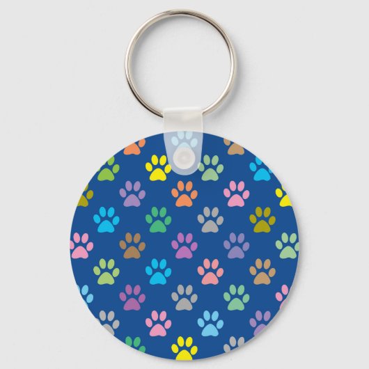pawカラフル印刷パターン キーホルダー (正面)