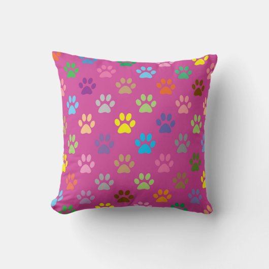 pawカラフル印刷パターン クッション (正面)