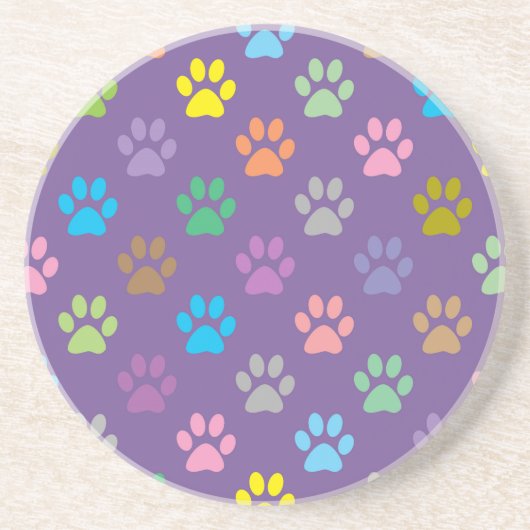 pawカラフル印刷パターン コースター (正面)