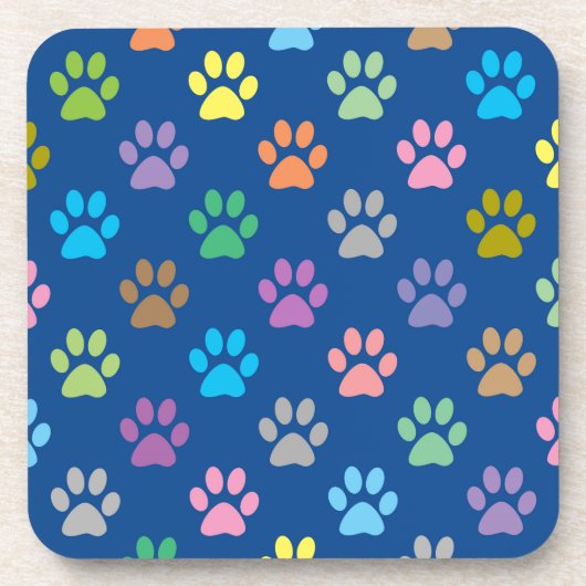 pawカラフル印刷パターン コースター (正面)