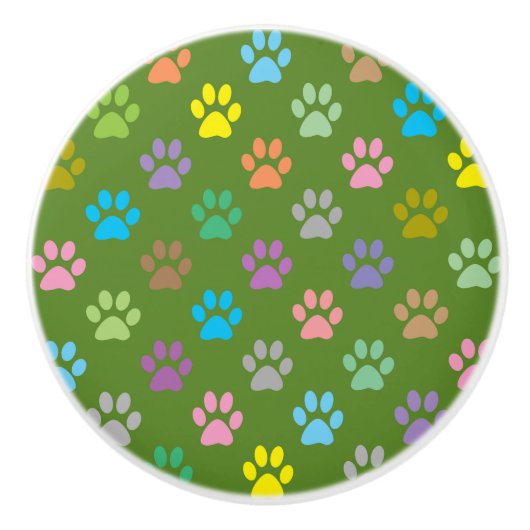 pawカラフル印刷パターン セラミックノブ (正面)