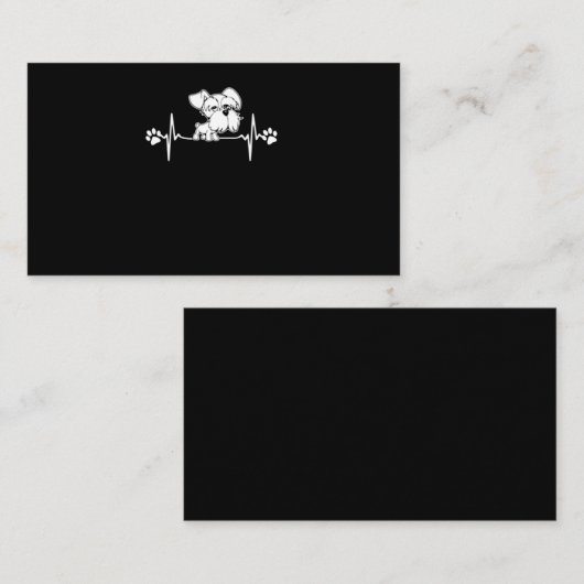 Pawハートビートシュナウザーギフトを印刷 名刺 (正面/裏面)