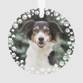 Pawプリントとハートフレームカスタムペットフォト オーナメント (裏面)