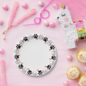 Pawプリントとハート紙プレート ペーパープレート (パーティー)