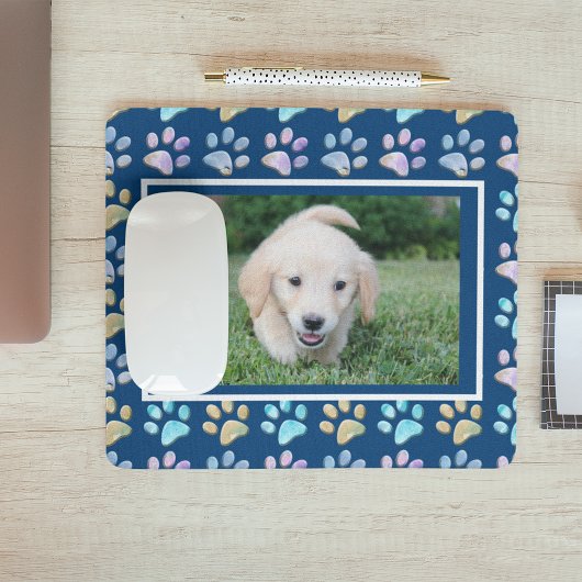 Pawプリントと写真 マウスパッド