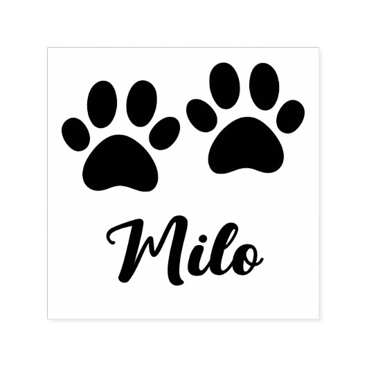 Pawプリントと名前をカスタムする セルフインキングスタンプ (デザイン)
