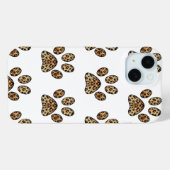 Pawプリントと金ゴールド&ブラックレオパード輝き Case-Mate iPhoneケース (裏面 (横))