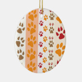 Pawプリントのかわいい愛犬家 セラミックオーナメント (右)