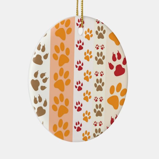 Pawプリントのかわいい愛犬家 セラミックオーナメント (右)