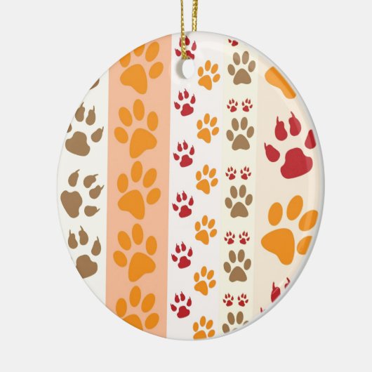 Pawプリントのかわいい愛犬家 セラミックオーナメント (左)