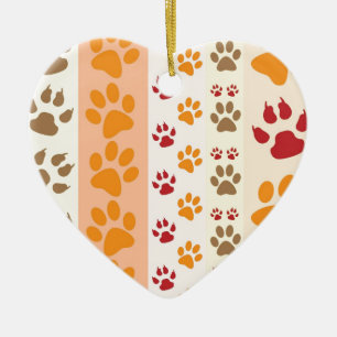 Pawプリントのかわいい愛犬家 セラミックオーナメント