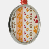Pawプリントのかわいい愛犬家 メタルオーナメント (右)