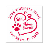 Pawプリントをハートラウンド差出人住所 セルフインキングスタンプ (デザイン)